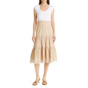 VERONICA BEARD Amaia Tiered Eyelet Dress